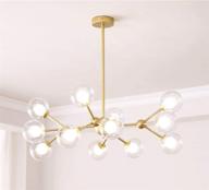 💡 dellemade xd00940 sputnik chandelier for bedroom and living room, globe ceiling light with 12 lights, g9 led bulbs included, golden finish логотип