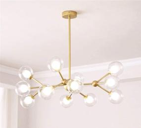 img 2 attached to 💡 Dellemade XD00940 Sputnik Chandelier for Bedroom and Living Room, Globe Ceiling Light with 12 Lights, G9 LED Bulbs Included, Golden Finish