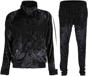 img 4 attached to G Style USA Velvet Velour Tracksuit Men's Clothing