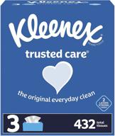 kleenex trusted care everyday facial tissues – 432 tissues total (3 boxes) logo