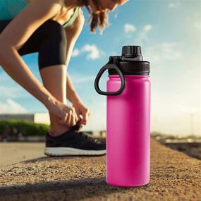 img 3 attached to 🧴 Hydro Flask Wide Mouth Spout Lid with Black Silicone Band - Replacement Lid for Hydroflask Wide Mouth 32oz and 40oz Water Bottles