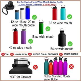 img 1 attached to 🧴 Hydro Flask Wide Mouth Spout Lid with Black Silicone Band - Replacement Lid for Hydroflask Wide Mouth 32oz and 40oz Water Bottles