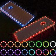 🌽 funesla cornhole game board led lights - 16 colors change, remote control - set of 2, for bean bag toss corn hole - edge and ring lights логотип