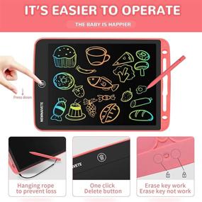 img 1 attached to 🎨 10 Inch Newnaivete LCD Writing Tablet – Colorful Doodle Board Drawing Pad for Kids, Preschool Craft Art Supply, Educational Learning Toy for 3-6 Year Old Girls Boys – Perfect Travel Gift