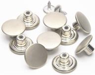 12 sets of matte silver metal jean tack buttons - replacement kit logo