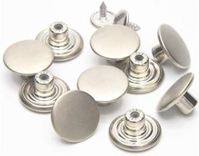 img 4 attached to 12 Sets of Matte Silver Metal Jean Tack Buttons - Replacement Kit