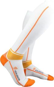 img 1 attached to 🧦 Azalencro Compression Socks - 20-30mmhg Support for Men & Women, Athletic Running & Circulation - White (1 Pair)