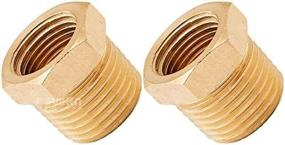 img 3 attached to 🚂 VXA1238-2 Bundle: Reducer Fittings for Train/Air Horn Tanks - Male 1/2" NPT to Female 3/8" NPT Brass Threads