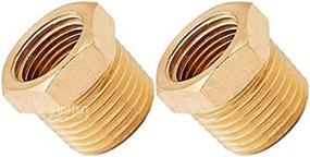 img 2 attached to 🚂 VXA1238-2 Bundle: Reducer Fittings for Train/Air Horn Tanks - Male 1/2" NPT to Female 3/8" NPT Brass Threads