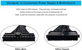 img 2 attached to 💻 ZLKSKER 24-контактный кабель питания материнской платы (12 дюймов, 18AWG), удлинитель ATX блока питания, 24-контактный разъем мужской на 24-контактный разъем женский