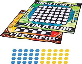 img 4 attached to 🎯 Franklin Sports Checkers and Connect Four Mat Game - Enjoyable Family Entertainment! - Soft Play Mat for All-Age Kids - Includes 42 Plastic Pucks