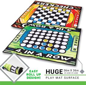 img 3 attached to 🎯 Franklin Sports Checkers and Connect Four Mat Game - Enjoyable Family Entertainment! - Soft Play Mat for All-Age Kids - Includes 42 Plastic Pucks