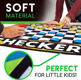 img 1 attached to 🎯 Franklin Sports Checkers and Connect Four Mat Game - Enjoyable Family Entertainment! - Soft Play Mat for All-Age Kids - Includes 42 Plastic Pucks