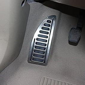 img 3 attached to 🚗 Stainless Non-Slip Rubber Footrest Pedal Cover Pad | Ford Focus MK2 MK3 Kuga Escap Replacement Fit
