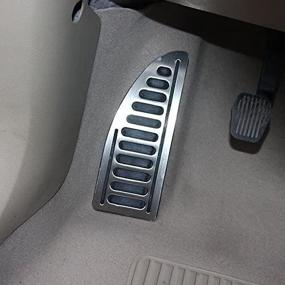 img 4 attached to 🚗 Stainless Non-Slip Rubber Footrest Pedal Cover Pad | Ford Focus MK2 MK3 Kuga Escap Replacement Fit