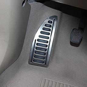 img 1 attached to 🚗 Stainless Non-Slip Rubber Footrest Pedal Cover Pad | Ford Focus MK2 MK3 Kuga Escap Replacement Fit