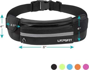 img 1 attached to 👜 LAPS FIT Reflective Runners Belt Fanny Pack for Running - Adjustable Workout Pack for Women Men - Water Resistant Running Phone Belt with Water Bottle Buddy Pouch