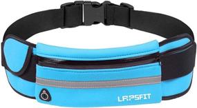 img 4 attached to 👜 LAPS FIT Reflective Runners Belt Fanny Pack for Running - Adjustable Workout Pack for Women Men - Water Resistant Running Phone Belt with Water Bottle Buddy Pouch