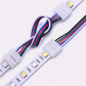 img 2 attached to 🔌 Enhance Your LED Lighting with RGBW 5-Pin Strip Connector: 10-Pack Solderless Jumper Wires for 10mm Wide Strips