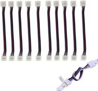 🔌 enhance your led lighting with rgbw 5-pin strip connector: 10-pack solderless jumper wires for 10mm wide strips logo