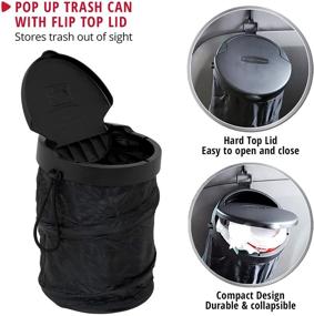 img 2 attached to 🗑️ Convenient Rubbermaid Automotive Pop Up Trash Can: Flip Top Lid Car Garbage Bin/Waste Basket Organizer Caddy