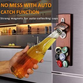 img 3 attached to 🍺 Magnetic Beer Bottle Opener Wall Mounted with Auto-Catch Cap: Perfect Christmas Beer Gifts for Men Dad Husband, Boyfriend, Grandpa, and Uncle!