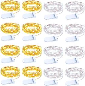 img 4 attached to 🔆 Olafus 16 Pack Fairy Lights Battery Operated - Waterproof 7ft Firefly Bunch Lights for Crafts, Weddings, Parties & More!