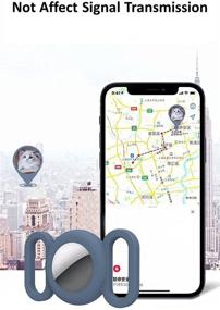 img 3 attached to 🔵 [2-Pack] Чехол для AirTag темно-синего цвета с защитным кожухом для AirTag - Включает в себя 8 штук (4 передние + 4 задние) - Мягкий силиконовый защитный держатель для Apple AirTag - Держатель для бирок Pet Collar для собак/кошек