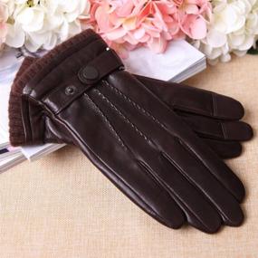 img 3 attached to Texting Touchscreen Sheepskin Leather Cashmere Men's Accessories