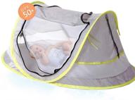 пляжная палатка-манеж для малышей pop up light weight travel crib - upf 50+ защита от уф-лучей - солнцезащитное укрытие для младенцев логотип