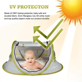 img 2 attached to Пляжная палатка-манеж для малышей Pop Up Light Weight Travel Crib - UPF 50+ защита от УФ-лучей - солнцезащитное укрытие для младенцев
