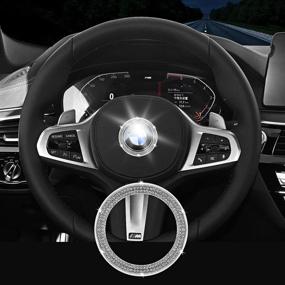 img 4 attached to Bling Car Steering Wheel Emblem Logo Sticker Accessories Compatible With BMW