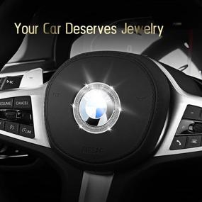 img 3 attached to Bling Car Steering Wheel Emblem Logo Sticker Accessories Compatible With BMW