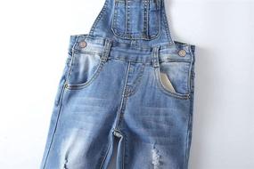 img 1 attached to 👖 Kidscool Boys' Ripped Stretchy Washed Overalls: Trendy and Durable Children's Clothing