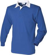 classic plain front sleeve rugby shirt for men's clothing: timeless style and unmatched comfort logo