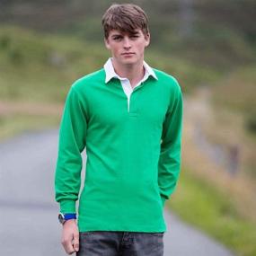 img 1 attached to Classic Plain Front Sleeve Rugby Shirt for Men's Clothing: Timeless Style and Unmatched Comfort