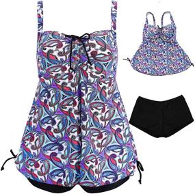 img 4 attached to 🌺 Shop the Stylish Floral Women's Tankini Swimwear for Swimsuits & Cover Ups