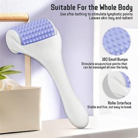 img 3 attached to 🌸 ZRO Muscle Roller Stick - Handheld Silicone Cellulite Massager Fascia Roller for Muscle Relief in Neck, Arms, Legs, and Back - Portable Deep Tissue Massage Tools (Lilac/White)