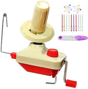 img 4 attached to 🧶 RRigo Yarn Winder - Effortless Setup and Usage - Hand Operated Yarn Ball Winder (3.5 Ounce Capacity) with Stitch Knitting Needles, Plastic Needles, and Scissors Included