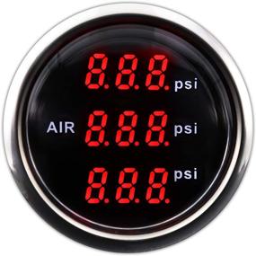 img 4 attached to 🏎️ MOTOR METER RACING Electronic Triple Air Bag Suspension Pressure Gauge 2" 52mm Red LED Display - Max 220 PSI, Stainless Steel Bezel, Incl. Sensors, Visor On-Dash Bracket & Wiring Harness