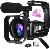 🎥 4k video camera 48mp camcorder with wi-fi, 18x digital zoom, microphone, 3'' touch screen, remote control - perfect for vlogging and youtube logo