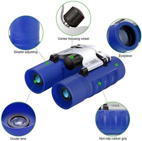 img 2 attached to 🔍 High Power Small Lightweight Binoculars for Kids - 12X25 Real Optics, Ideal for Safari, Concerts, Opera, Theater - Best Gifts for Boys and Girls Ages 3-12 (Blue)