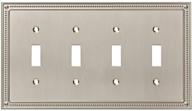 enhance your home décor with franklin brass w35068-sn-c classic beaded quad switch wall plate in satin nickel logo