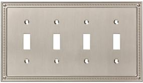 img 4 attached to Enhance Your Home Décor with Franklin Brass W35068-SN-C Classic Beaded Quad Switch Wall Plate in Satin Nickel