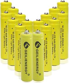 img 4 attached to 🔋 16-Pack GEILIENERGY Yellow Solar Light Lamp Rechargeable Batteries AAA NiCd 1.2V 600mAh