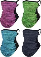 non-slip neck gaiter face covers: 4-piece set for uv protection, breathable comfort & ear hangers logo