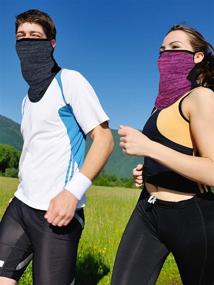 img 1 attached to Non-Slip Neck Gaiter Face Covers: 4-Piece Set for UV Protection, Breathable Comfort & Ear Hangers