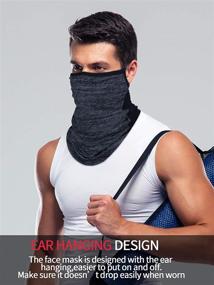 img 3 attached to Non-Slip Neck Gaiter Face Covers: 4-Piece Set for UV Protection, Breathable Comfort & Ear Hangers