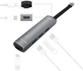 img 4 attached to 🔌 TWOPAN USB C Hub 6-in-1 Adapter: Ethernet Port, HDMI 4K, USB PD Charging, 3-Port USB 3.0 - New MacBook/Video Game/Chromebook/XPS
