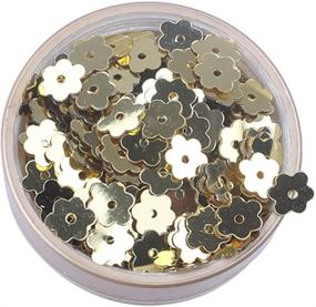 img 2 attached to 🌸 Golden Flower Sequins Paillettes - 6mm Colorful Iridescent Mix of Gold, Pink, Purple, White, Yellow, and Green